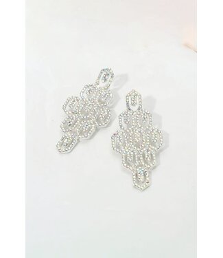 A-MAZE-MENT JEWEL EARRINGS - SILVER IRIDESCENT