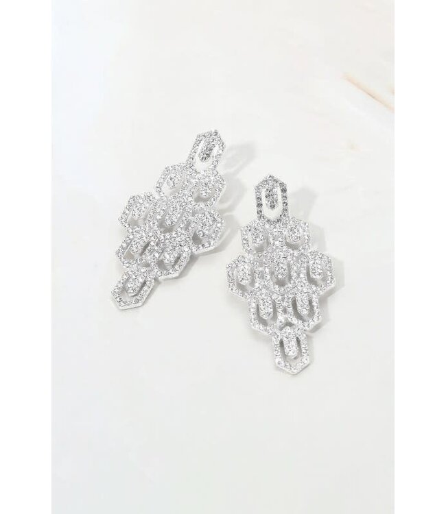 A-MAZE-MENT JEWEL EARRINGS - SILVER
