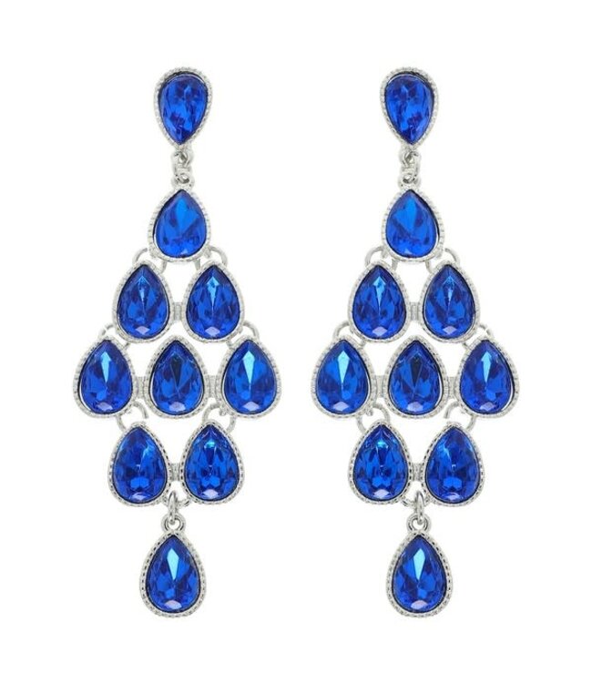 BRING IT BACK JEWEL EARRINGS - ROYAL BLUE