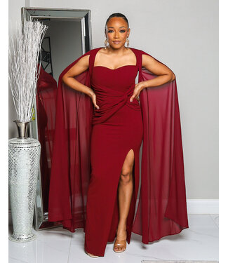 GRAND ENTRANCE CAPE DRESS