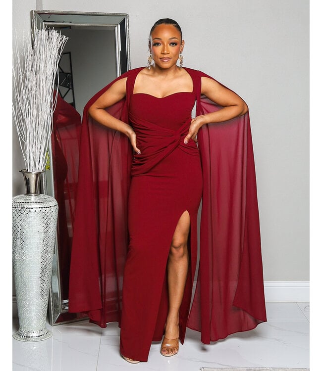 GRAND ENTRANCE CAPE DRESS
