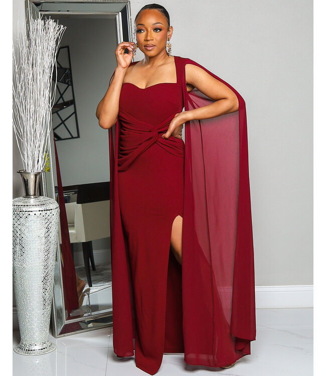 GRAND ENTRANCE CAPE DRESS