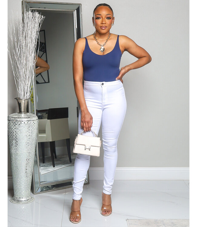 EASY FLOW SEAMLESS BODYSUIT - DENIM BLUE