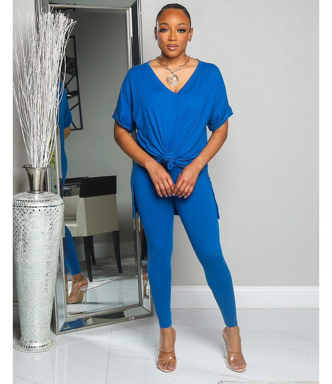 So Over It Leggings Set -  BLUE