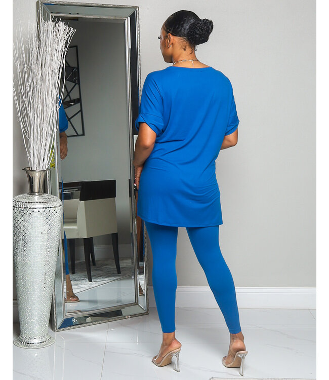 So Over It Leggings Set -  BLUE