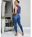 OFF BALANCE SEAMLESS BODYSUIT - DENIM BLUE