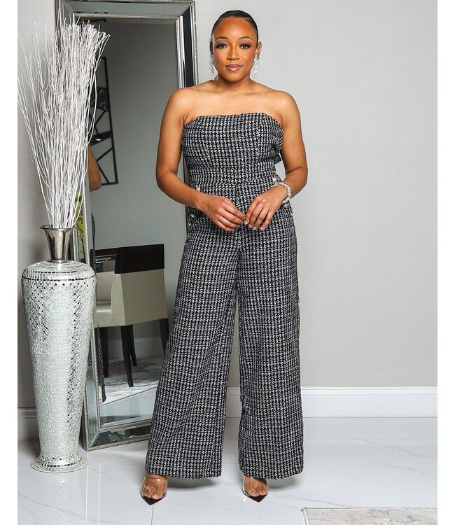 PERFECTLY POLISHED TWEED JUMPSUIT