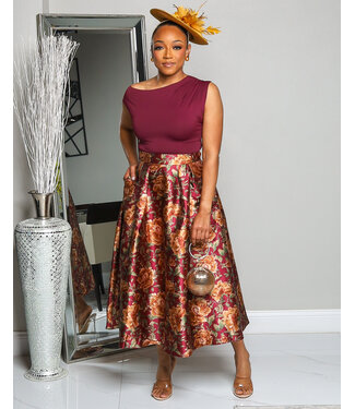 STAYING GOLDEN FLORAL SKIRT