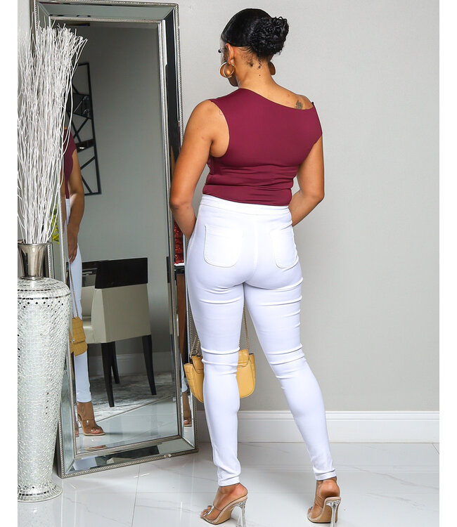 OFF BALANCE SEAMLESS BODYSUIT - BURGUNDY