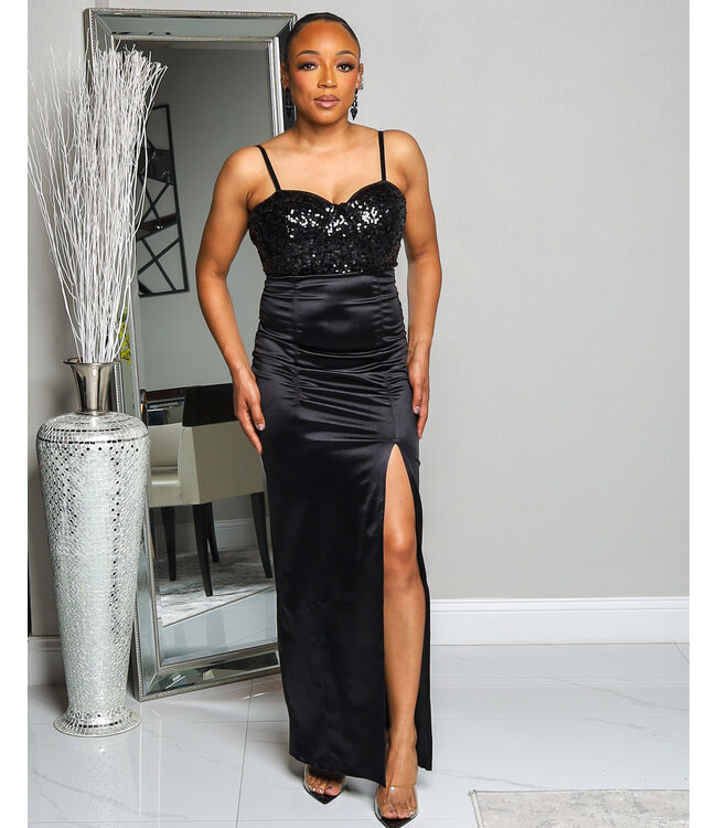 SIMPLY THE BEST SEQUIN MAXI DRES