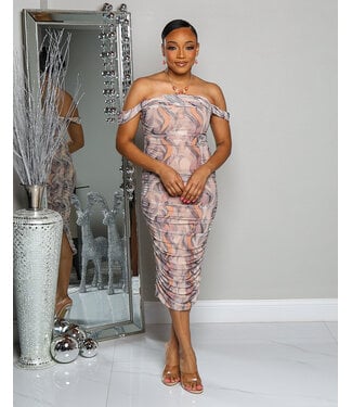 OVER FLOW RUCHED DRESS