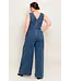 PLUS HOT TAKE DENIM JUMPSUIT