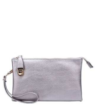 TAKE ME WITH YOU CLUTCH - LIGHT PEWTER