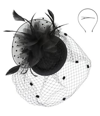 HAPPY THOUGHTS FASCINATOR - BLACK