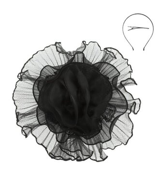 PETAL WHISPER FASCINATOR - BLACK