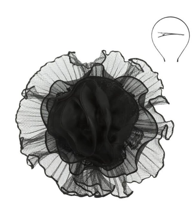 PETAL WHISPER FASCINATOR - BLACK