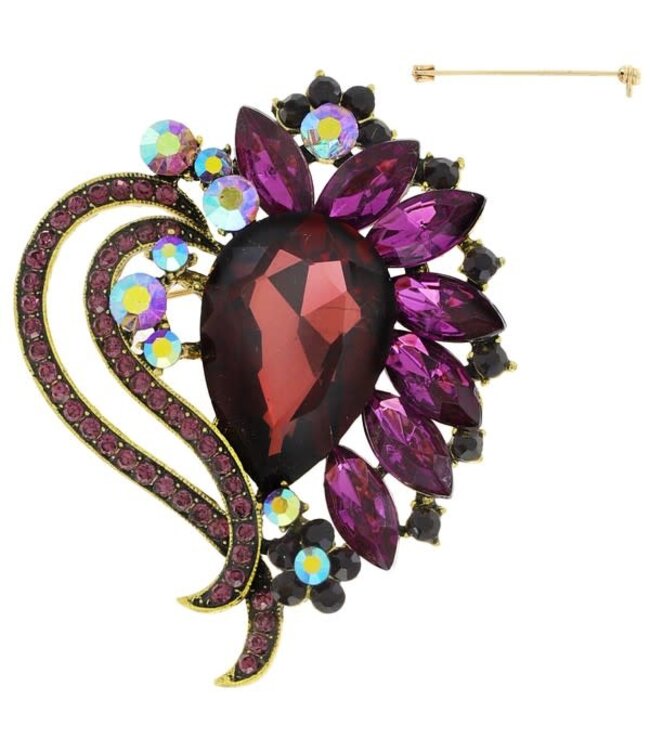 TWISTED AWAY BROOCH - PURPLE