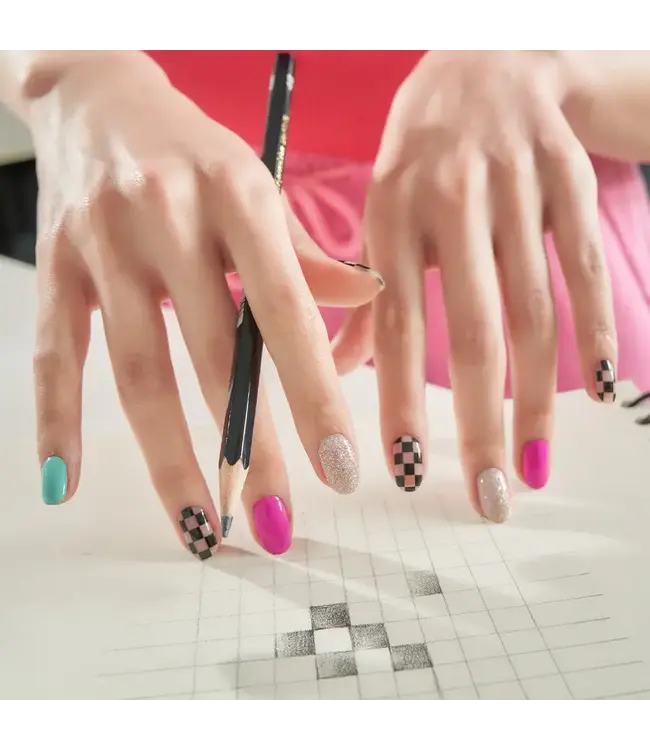 ÉdgeU Gel Nail Wraps - Racing Check