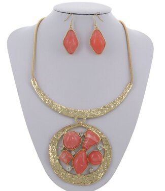 Piece Me Together Necklace Set - Peach