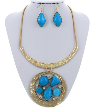 Piece Me Together Necklace Set - Aqua