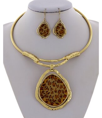 Something New Necklace Set - Gold/Leopard
