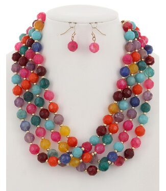 Beaded Bliss Necklace Set - Multi
