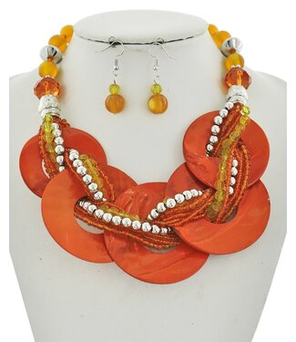 Heavy Hitter Necklace Set - Orange