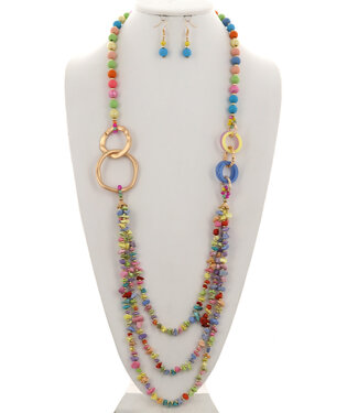Here For Fun Necklace Set - Multi