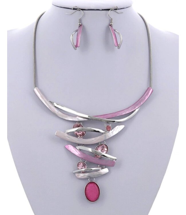 Stack It Up Necklace Set - Fuchsia