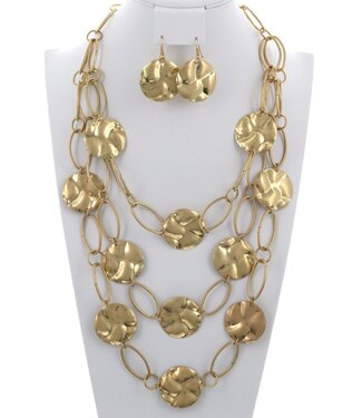 Coin Toss Necklace Set - Gold