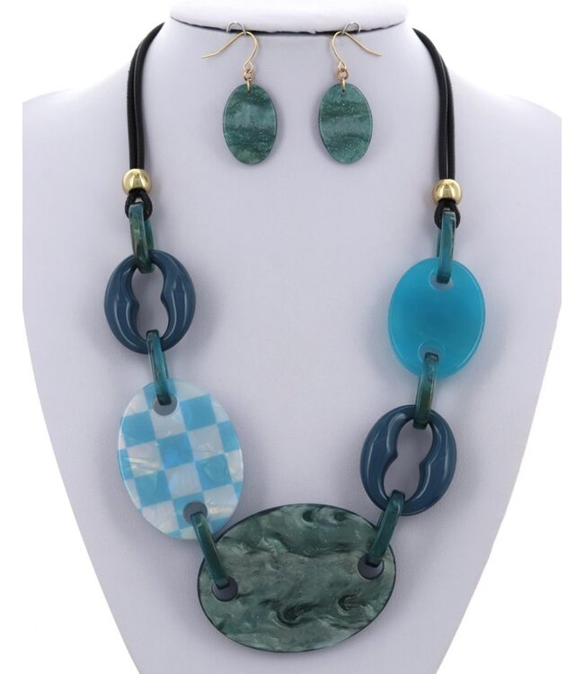 Time To Play Necklace Set - Teal