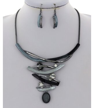 Stack It Up Necklace Set - Grey