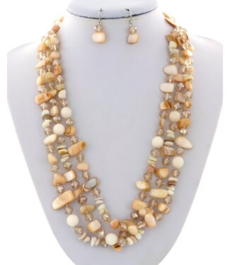 Punk Rock Necklace Set - Beige