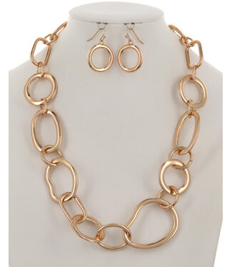 Joined Together Necklace Set - Gold