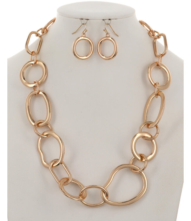 Joined Together Necklace Set - Gold