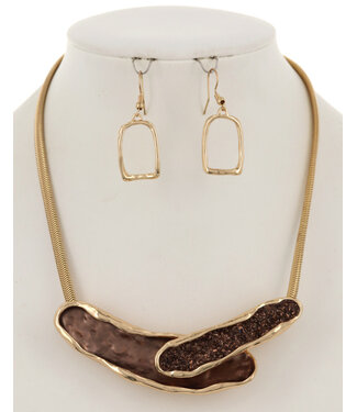 Rough Paths Necklace Set - Brown
