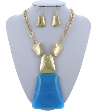 No Fears Necklace Set - Blue