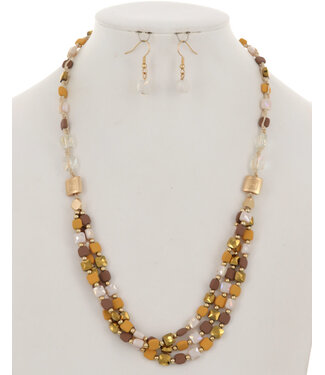 Secret Message Necklace Set - Beige