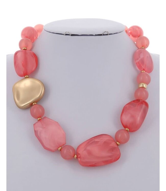 All This Beautiful Necklace Set - Coral