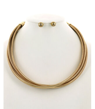 Smooth Things Over Necklace Set - Gold