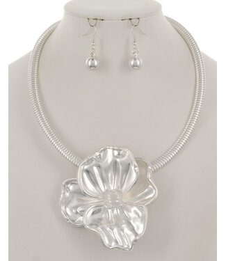 Bloom Over Necklace Set - Silver