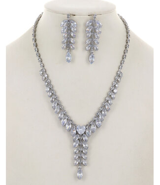 Special Effects CZ Necklace Set - Silver