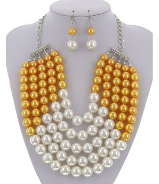 Always Good Pearl Necklace Set - Yellow