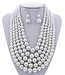 Pearl Veteran Necklace Set - White