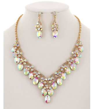 Evening Dates Necklace Set - Gold Iridescent