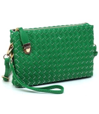 Big Time Woven Clutch - Green
