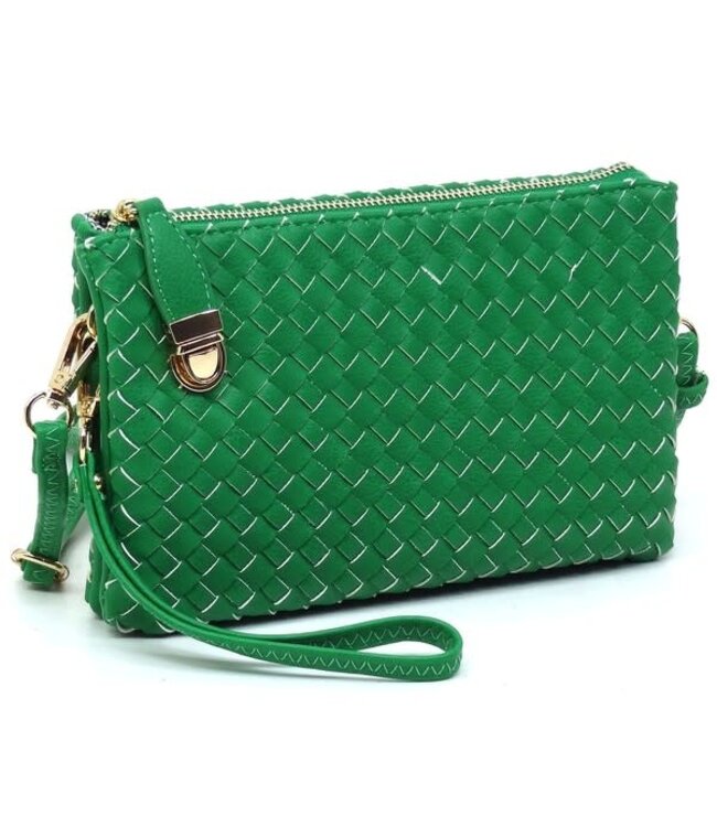 Big Time Woven Clutch - Green