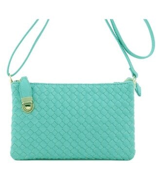 Big Time Woven Clutch - Turquoise