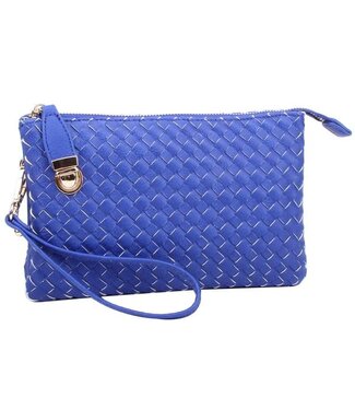 Big Time Woven Clutch - Royal Blue