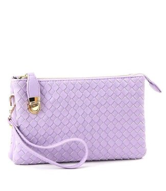 Big Time Woven Clutch - Lavender